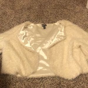 White Mini Fuzzy Sweater